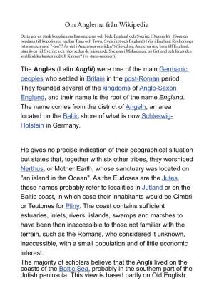 Om Anglerna Från Wikipedia