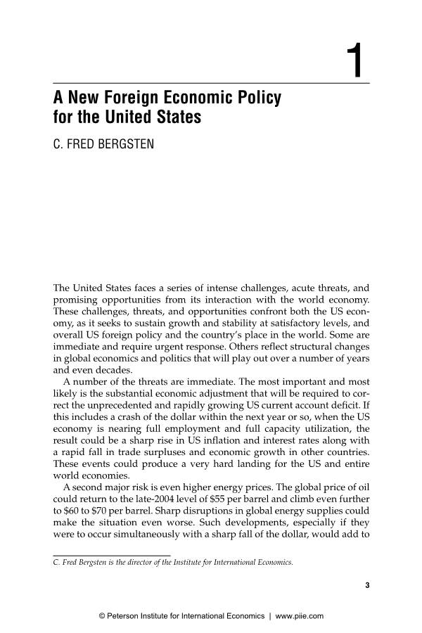 A New Foreign Economic Policy for the United States C