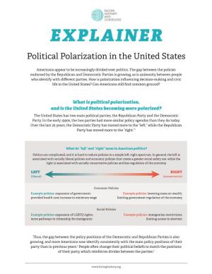 Explainer: Political Polarization in the United States