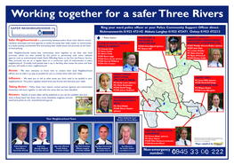 Working Together for a Safer Three Rivers