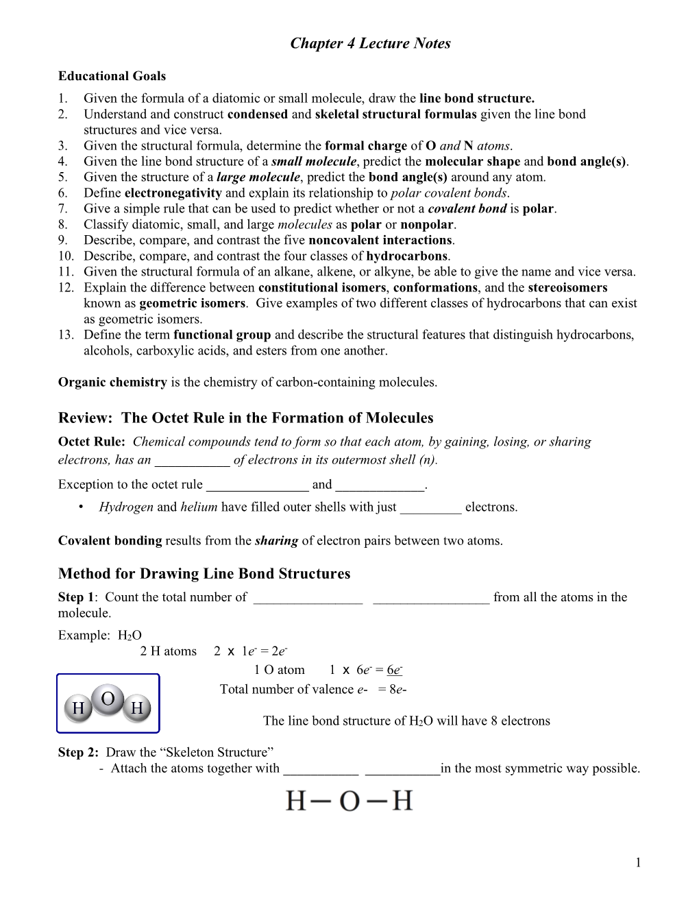 Chapter 4 Lecture Notes Review: the Octet Rule in the Formation of ...