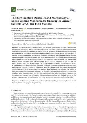 The 2019 Eruption Dynamics and Morphology at Ebeko Volcano Monitored by Unoccupied Aircraft Systems (UAS) and Field Stations