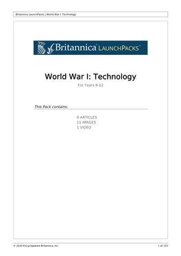 World War I: Technology