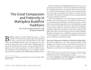 The Great Compassion and Fraternity in Mahayana Buddhist Traditions