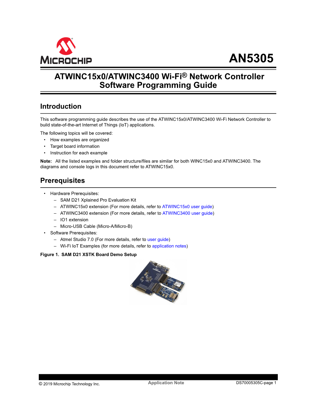 Atwinc15x0 ATWINC3400 Wi-Fi Network Controller Software Programming Guide