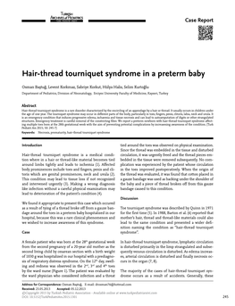 Hair-Thread Tourniquet Syndrome in a Preterm Baby