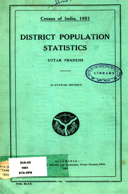 District Population Statistics, 16-Etawah, Uttar Pradesh