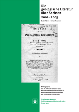 Die Geologische Literatur Über Sachsen 2001–2005