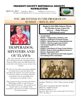 Fremont County Historical Society Newsletter
