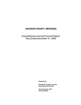 Comprehensive Annual Financial Report Year Ended December 31,2009