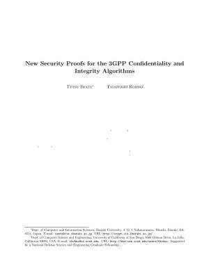 New Security Proofs for the 3GPP Confidentiality and Integrity