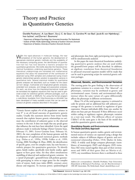 Theory and Practice in Quantitative Genetics