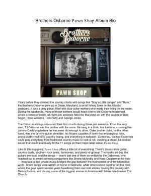 Brothers Osborne Pawn Shop Album Bio