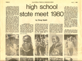 High School State Meet 1980