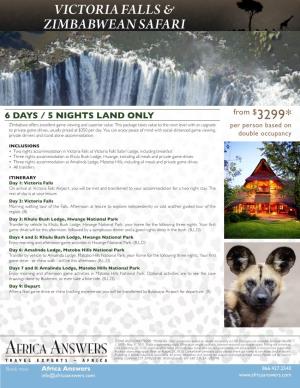 Victoria Falls & Zimbabwean Safari