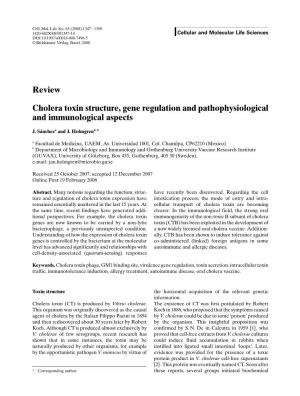 Review Cholera Toxin Structure, Gene Regulation and Pathophysiological