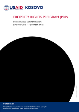 Kosovo Property Rights Program (PRP) Annual Report: 2016