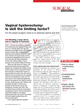 Vaginal Hysterectomy: Carl W