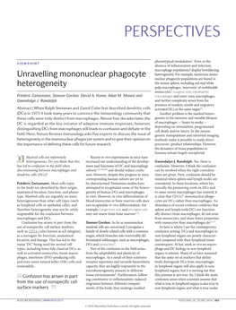 Unravelling Mononuclear Phagocyte Heterogeneity