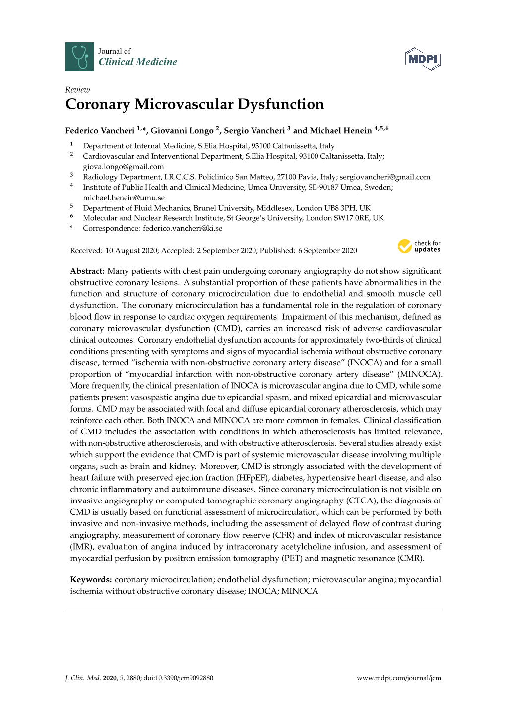 Coronary Microvascular Dysfunction