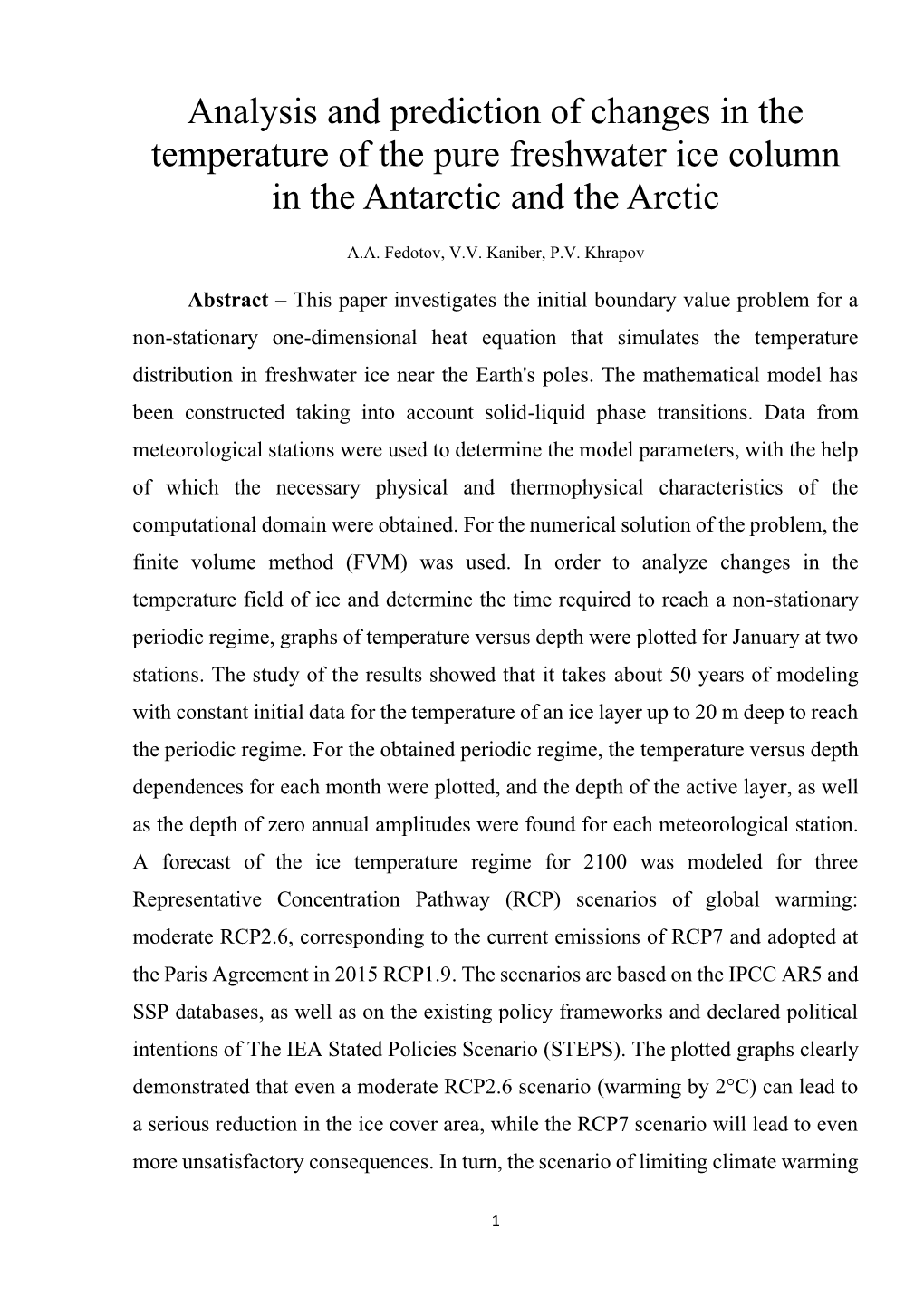 Analysis and Prediction of Changes in the Temperature of the Pure Freshwater Ice Column in the Antarctic and the Arctic