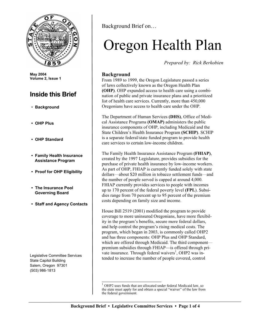 Oregon Health Plan