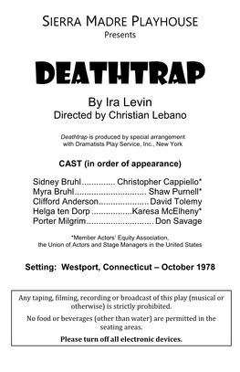 Deathtrap by Ira Levin Directed by Christian Lebano