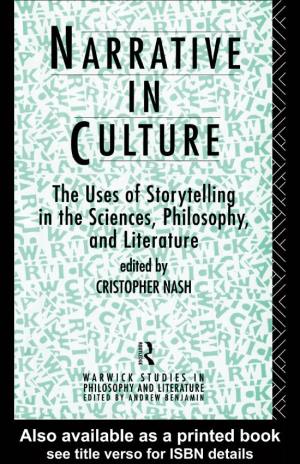 Narrative in Culture: the Uses of Storytelling in the Sciences