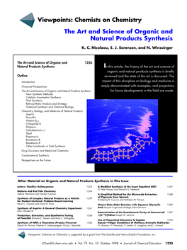 The Art and Science of Organic and Natural Products Synthesis
