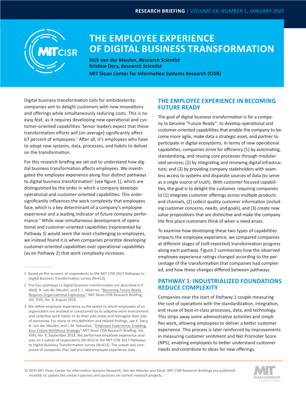The Employee Experience of Digital Business Transformation