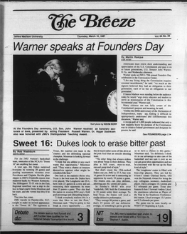 Warner Speaks at Founders Day