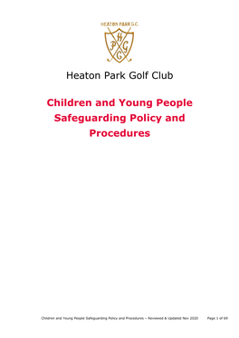 Heaton Park Golf Club Children and Young People Safeguarding
