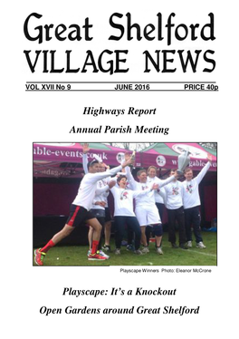 Highways Report Annual Parish Meeting Playscape