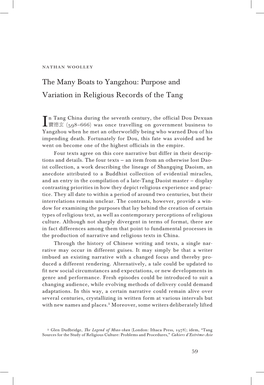 Purpose and Variation in Religious Records of the Tang