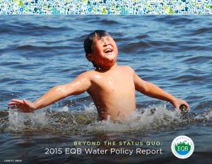 BEYOND the STATUS QUO: 2015 EQB Water Policy Report