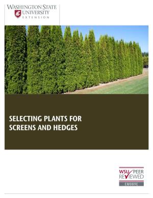Selecting Plants for Screens and Hedges