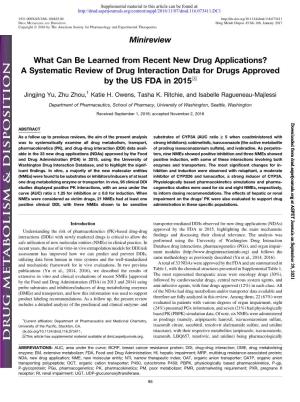 A Systematic Review of Drug Interaction Data for Drugs Approved by the US FDA in 2015 S