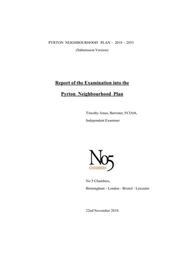 Report of the Examination Into the Pyrton Neighbourhood Plan