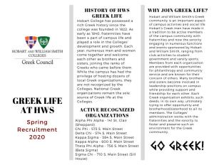 History of Hws Greek Life Active Recognized Organizations