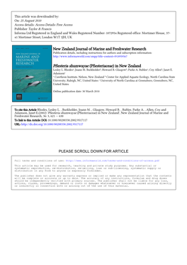 New Zealand Journal of Marine and Freshwater Research Pfiesteria