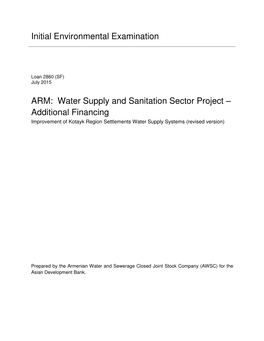 Water Supply and Sanitation Sector Project –&lt;/Nobr&gt;