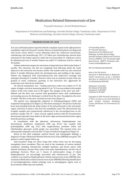 Medication Related Osteonecrosis of Jaw