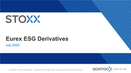Eurex ESG Derivatives on STOXX Indices