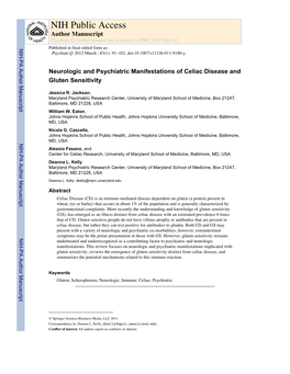 NIH Public Access Author Manuscript Psychiatr Q