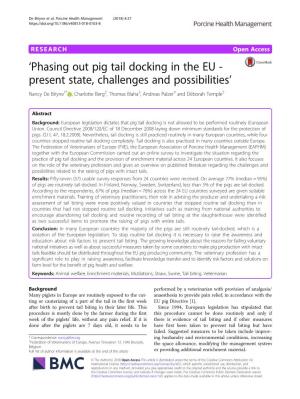 Phasing out Pig Tail Docking in the EU