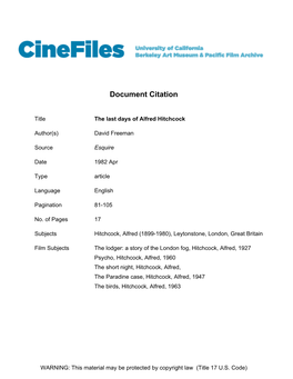 Cinefiles Document #8497