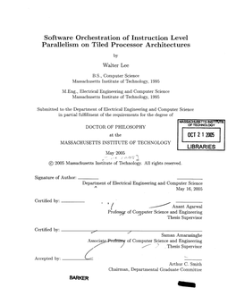 Software Orchestration of Instruction Level Parallelism on Tiled Processor Architectures