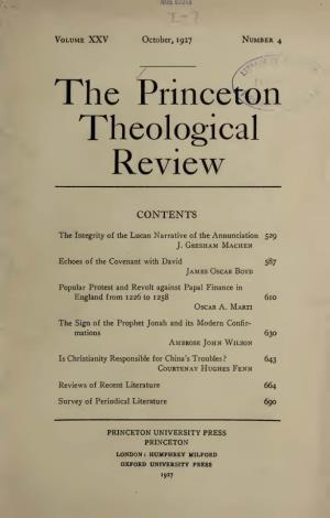 The Princeton Theological Review
