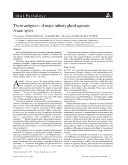 The Investigation of Major Salivary Gland Agenesis: a Case Report