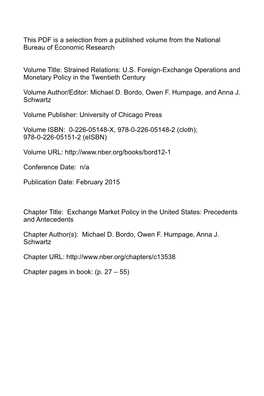 US Foreign-Exchange Operations and Monetary Policy in the Twentieth